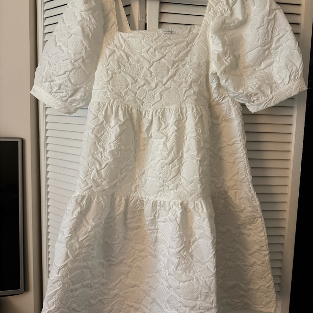Textured White Dress
